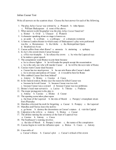Julius Caesar Test: Shakespeare's Play Questions