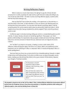 Writing Reflection Papers: A Guide for Students