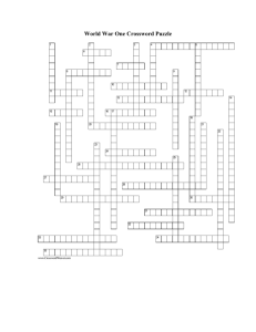 World War One Crossword Puzzle - History Worksheet