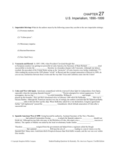U.S. Imperialism 1890-1899: Reading Questions