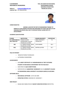 K.Sivaraman - Mechanical Engineer Resume