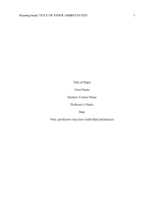 APA Style Paper Template: Formatting Guide
