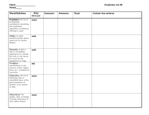 Vocabulary List 5 - Fulton County Schools
