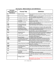 Green Party of Canada Acronyms & Definitions