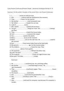 Present Continuous/Simple Tense Exercises for Kids