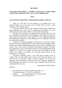 English as a Global Language: Exercises & Comprehension