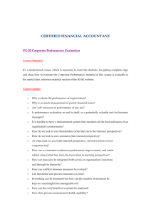 Corporate Performance Evaluation