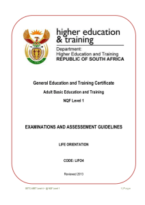 GETC ABET Life Orientation Assessment Guidelines LIFO4