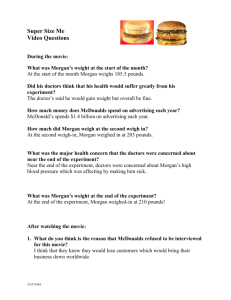Super Size Me: Video Questions & Analysis