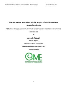 Social Media & Journalism Ethics: A Nigerian Perspective