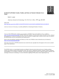 Athenian Grave Stelae: Gender, Family, and State