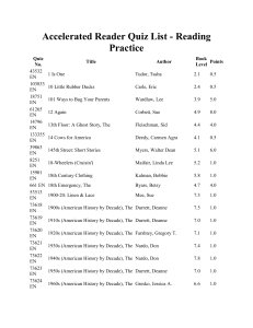 Accelerated Reading Quiz List - Estherville Lincoln Central