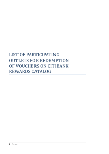 LIST OF PARTICIPATING OUTLETS FOR