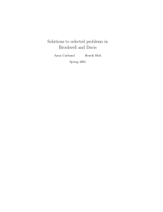 Solutions Manual: Time Series Analysis, Brockwell & Davis