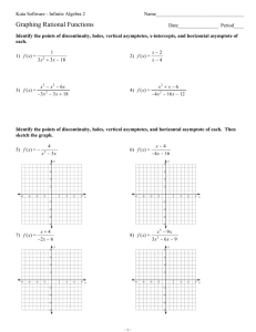 Graphing Rational Functions Worksheet - Algebra 2