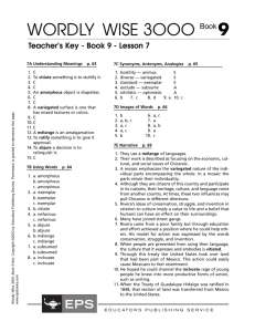 Wordly Wise 3000 Book 9 Lesson 7 Teacher's Key
