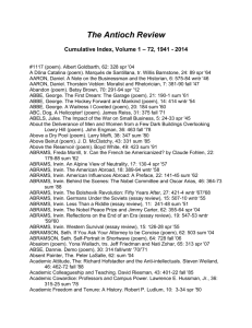 Antioch Review Index: Vol 1-72 (1941-2014)