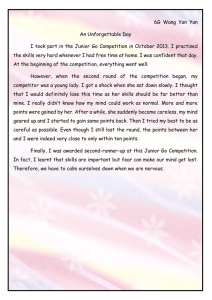 Student Essays: Go Competition & Malaysia Holiday