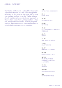 Walker Art Center Annual Report: Mission, Programs, Finances