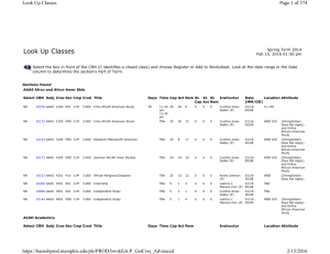 Spring 2014 Class Schedule - AAAS & ACAD Courses