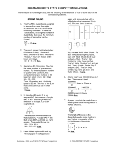 MATHCOUNTS 2006 State Competition Solutions