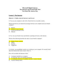 Internet & WWW Test: Microsoft Digital Literacy Answer Key