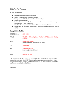 Note-To-File Template for Clinical Research Documentation