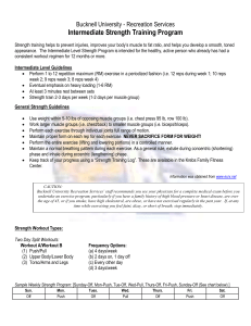 Intermediate Strength Training Program - Bucknell University
