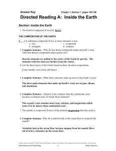 Earth's Interior: Answer Key - Composition & Structure