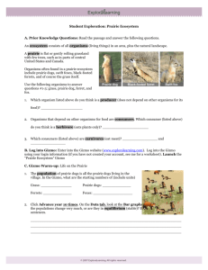 Prairie Ecosystem: Student Exploration Worksheet