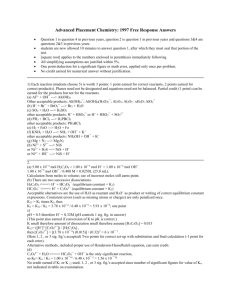 Advanced Placement Chemistry: 1997 Free Response Answers