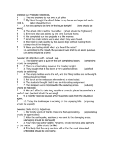 English Grammar Exercises: Adjectives & Articles