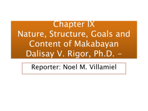 Makabayan: Nature, Structure, Goals & Content