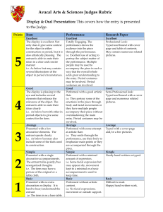 Arts & Sciences Judges Rubric