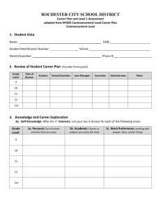 2. Review of Student Career Plan