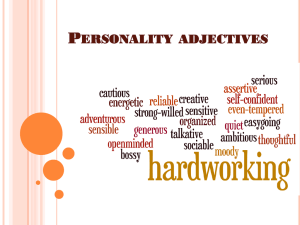 Personality Adjectives: Interactive Presentation