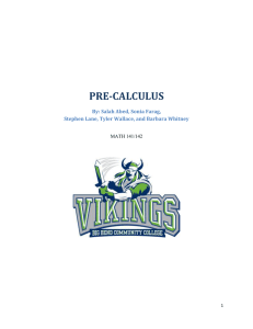 Pre-Calculus Textbook: Algebra, Functions, Trig