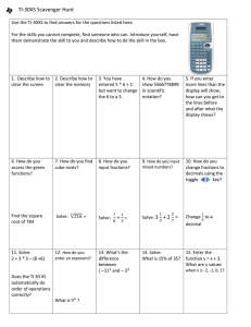 TI-30XS Calculator Scavenger Hunt Worksheet