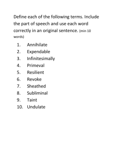 Vocabulary & Literary Analysis Worksheet