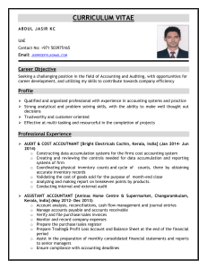 Abdul Jasir KC - Accounting & Auditing CV