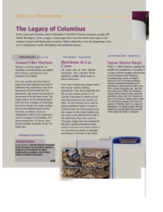 Columbus Legacy: Primary & Secondary Source Analysis