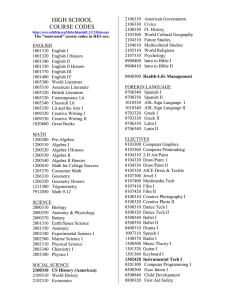 High School Course Codes - Horizon Education Systems