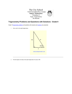 Trigonometry Worksheet: Problems & Solutions for Grades 9-10
