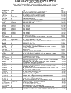 GKN Design Authority Specification Matrix