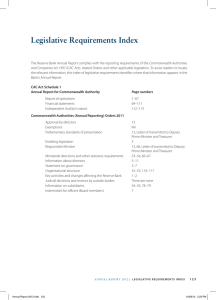 legislative Requirements Index
