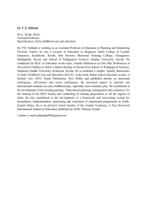 Dr. P. D. Subhash  M.A., M.Ed., Ph.D. Assistant Professor