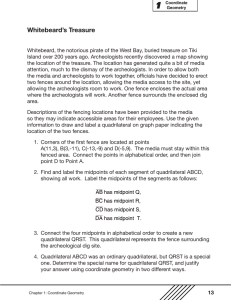 Coordinate Geometry: Whitebeard's Treasure Worksheet