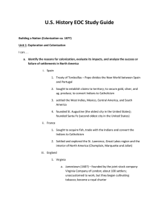 U.S. History EOC Study Guide: Colonization to 1877