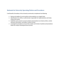 Rationale for University Operating Policies and Procedures