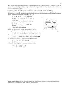 Refrigeration Cycle Problem: R-134a Analysis & COP Calculation